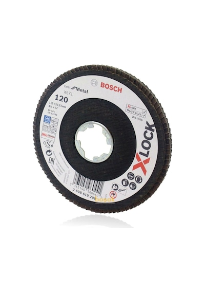 Bosch X-Lock 115 mm 120 Kum Best Serisi Bombeli Fiber Tabanlı Metal Flap Zımpara Diski -2608619200