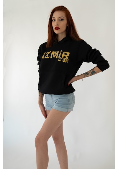 Izmir Mafıa Kapşonlu Siyah Unisex Sweatshirt Hoodie Polar Siyah