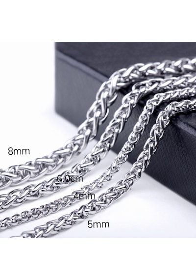 Chavin Burgu 6 Mm. 55 Cm. Çelik Erkek Zincir Kolye Cy82 (478255675)