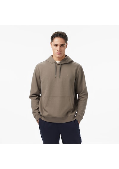 Nautica Erkek Kahverengi Classic Fit Kapüşonlu Sweatshirt Düz K57226t Kahverengi