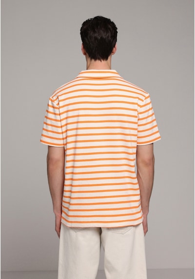 Colin's Colins Regular Fit Polo Yaka Çizgili Erkek Turuncu Kısa Kol Tişört Cl1080251 Q1.v2 Ora