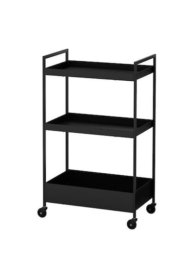 3 Katlı Servis Arabası Ikea Siyah Renk 505X30X83 Cm Düzenleyici