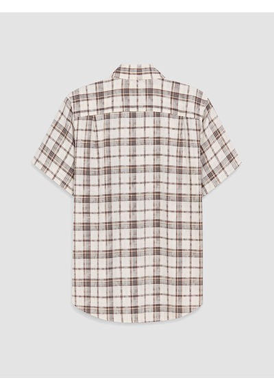 Lcwaıkıkı Classic Kahverengi Regular Fit Ekose Armürlü Erkek Gömlek