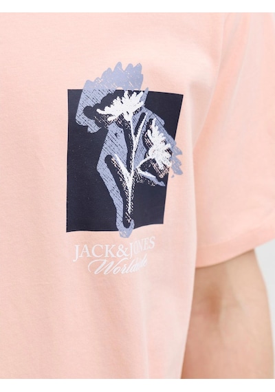 Jack & Jones Montauk Chestie Erkek Pembe Tişört 12297889-pm