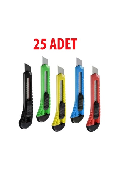 25 Adet Büyük Boy Plastik Maket Bıçağı - Falçata