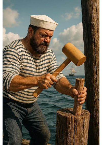 Proalet Ahşap Tokmak, El Yapımı Doğal Ağaç, Marangozluk Tokmağı, Gemicilik El Aleti, Mutfak, Kuruyemiş Ve Zanaat İçin, Ergonomik Saplı, Tahta, Dayanık