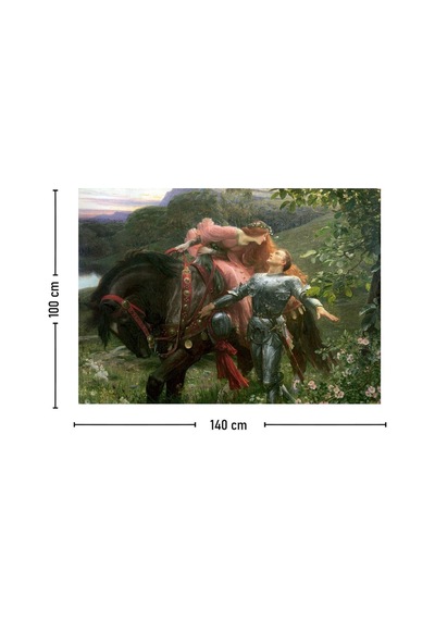 Merhametsiz Güzel Kadın John William Waterhouse Tablosu Pamuklu Kumaş Yağlı Boya Dokulu Duvar Kağıdı Renkli