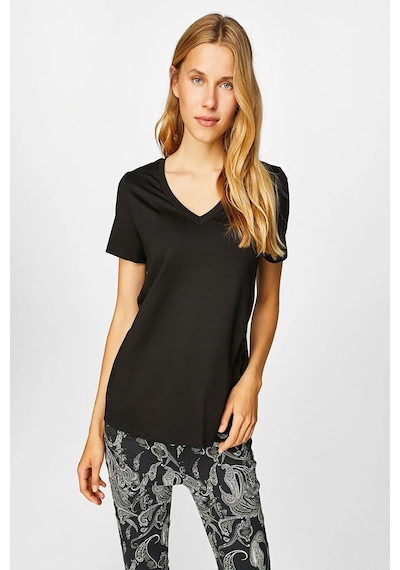 Faik Sönmez Minimalist Oversize V Yaka Kadın T-shirt - Kısa Kol Siyah Faik Sönmez Minimalist Oversize V Yaka Kadın T-shirt - Kısa Kol Siyah