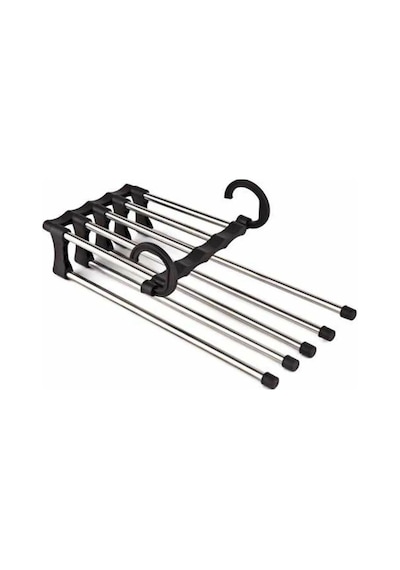 Çok Fonksiyonlu Pratik Pantolon Askısı 5 In 1 Magic Hanger Metal Gümüş Diğer