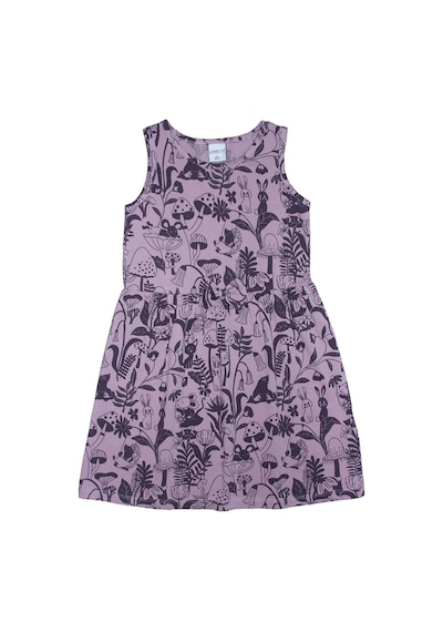 Lovetti Kız Çocuk Gül Kurusu Forest Animals Desen Kolsuz Elbise 5757-124G023 Gülkurusu