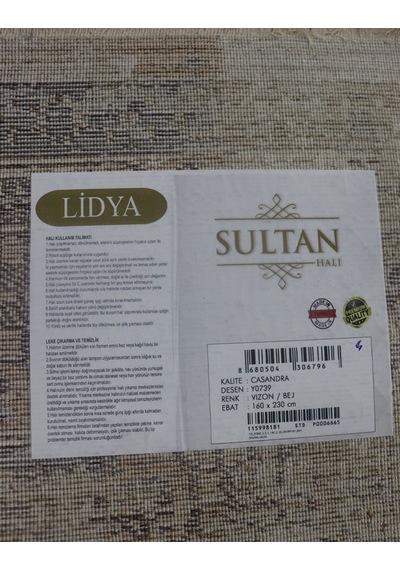 Lidya Toz Tutmaz Ve Tüylenmez Modern Halı - Vizon Bej Y0739 Çok Renkli