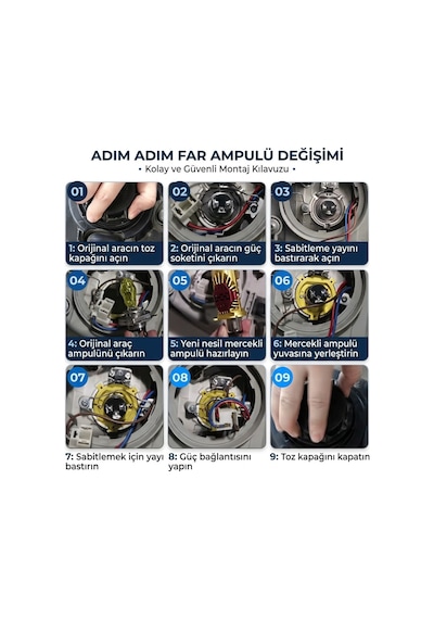 Mazda 323 1989 - 1998 Lazer Mercekli Ufuk Çizgili Far Ampulü Araç Motosiklet Led Şimşek Etkili