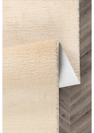 Comfort Düz Saçaklı Peluş Halı Bej Bej Düz Saçak