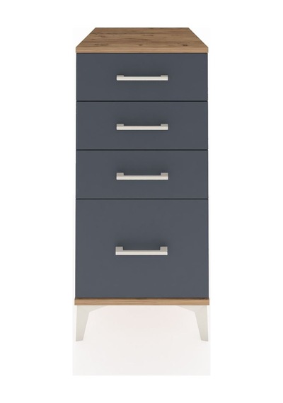 Kronos Komodin 4 Çekmeceli 44x59x96 Çam-antrasit Atlas Çam
