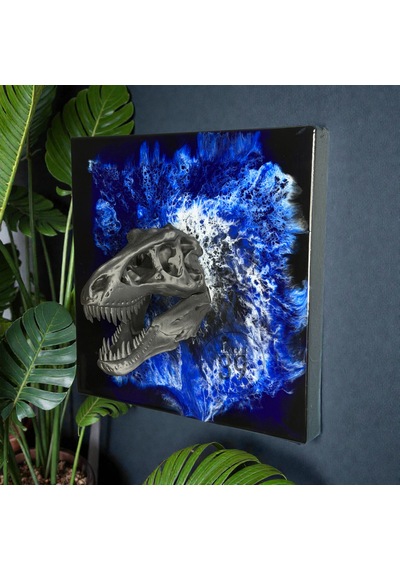 3d T-rex Kafatası Mavi Epoksi Duvar Tablosu, El Yapımı Heykelsi Sanat Eseri, 35x35 Cm, Modern & Statement Tasarım 35 x 35 CM 3d T-rex Kafatası Mavi Epoksi Duvar Tablosu, El Yapımı Heykelsi Sanat Eseri, 35x35 Cm, Modern & Statement Tasarım 35 x 35 CM