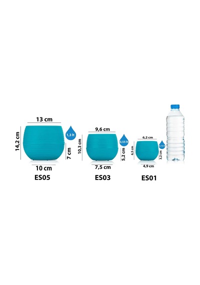 Tr Es01 Elvan Kaktüs, Sukulent Saksısı Tabaklı 6,2cm, 130 Mililitre Kirli Beyaz Diğer