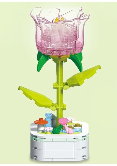 Building Block Flower 132 Parça Lila Gül