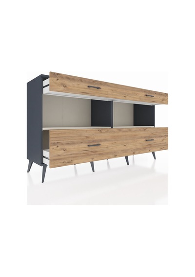 Hyperion Konsol 2 Raflı 4 Çekmeceli 176x44x99 Antrasit-aytaşı/ça Antrasit-aytaşı/çam Hyperion Konsol 2 Raflı 4 Çekmeceli 176x44x99 Antrasit-aytaşı/ça Antrasit-aytaşı/çam