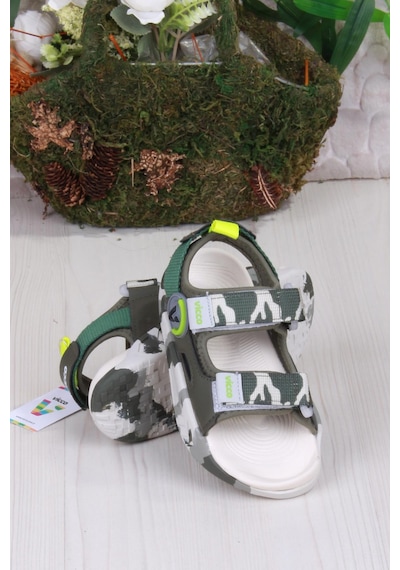 Vicco 332.f25y.206 Haki Tape Rahat Esnek Erkek Çocuk Sandalet Haki