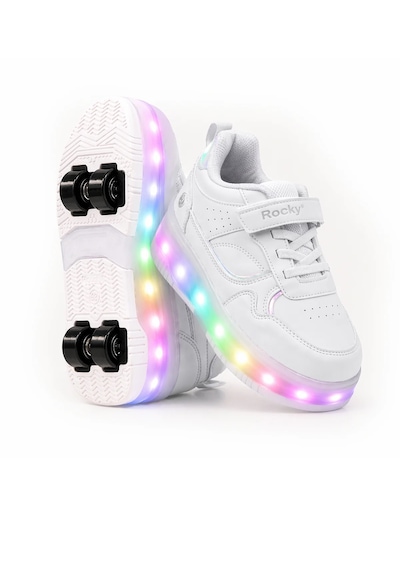 Rockyglow Işıklı Patenli Tekerlekli Spor Ayakkabı Beyaz