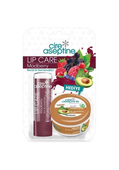 Lip Care Madberry Renkli Dudak Bakım Kremi 4,5 G + Avokado Krem Hediyeli
