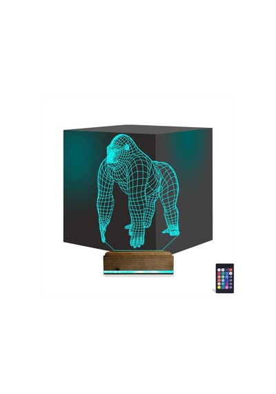 Luvivia Goril Gorilla 3d Lamba - Masa Gece Lambası Şeffaf