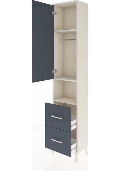Arges Dolap 3 Raflı 2 Çekmeceli Tek Askılı 44x30x221 Aytaşı-a... Aytaşı