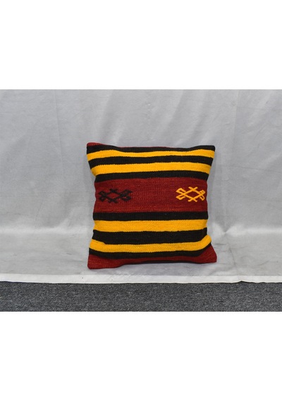 Zehra Abla Halı Yeni El Dokuma Dekoratif Kilim Kırlent Yastık Kılıfı 6818 Çok Renkli