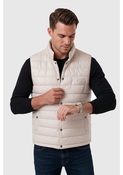 Rizzup Erkek Slim Fit Su Ve Rüzgar Geçirmez Krem Şişme Yelek Dik Yaka Çıtçıtlı 2701708