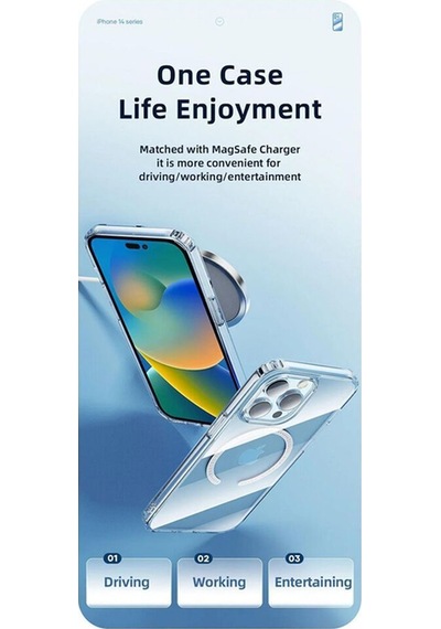 Rock Apple Uyumlu iPhone 14 Kılıf Magsafe - Şeffaf Şeffaf