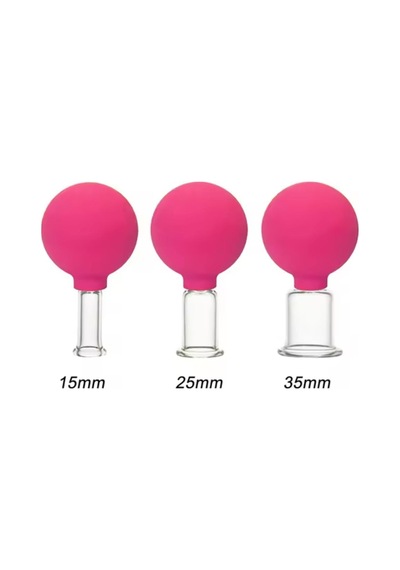Mika Silikon Vakumlu Yüz Masaj Kupası 3'lü Set Gül Pembe Renk Mika Silikon Vakumlu Yüz Masaj Kupası 3'lü Set Gül Pembe Renk