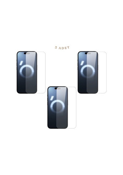 Apple Uyumlu   iPhone 16 Plus İle Ekran Koruyucu Şeffaf Temperli Kırılmaz Cam Ekran Koruyucu 3 Adet