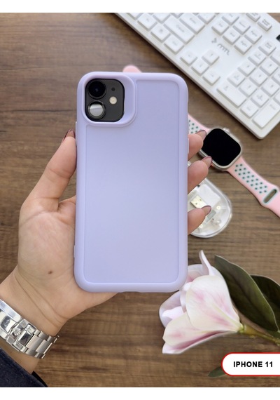 Apple iPhone 11 Uyumlu Kamera Korumalı Darbeye Dayanıklı Renk Atmayan Keep Silikon Kılıf Lila