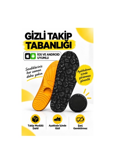 Çocuk Takip Tabanlığı İos Ve Android Uyumlu Akıllı Gizli Takip Cihazı Ortopedik Tabanlık