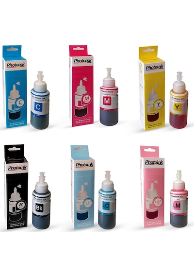 Epson Uyumlu 6 Renk Takım Photoink Plus Mürekkep - L800/L805/L810