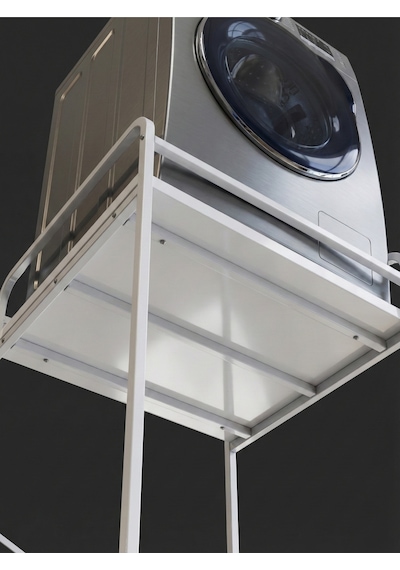 Çamaşır Makinesi Dolabı Raf Metal Düzenleyici Organizer 2 Katlı Banyo Rafı Çok Amaçlı Dolap 261 Çok Renkli
