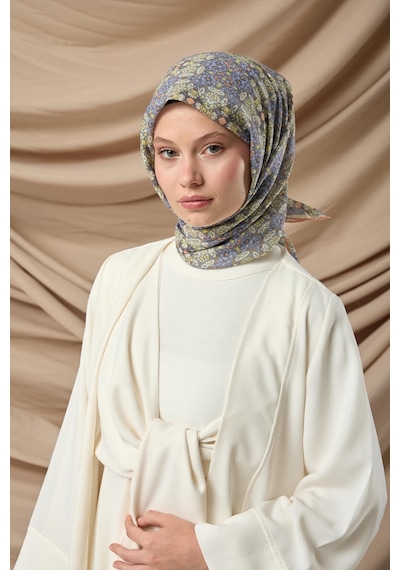 Silk Home Soft Eşarp 73093-02 Gri, Butter Yellow, Yavruağzı, Lila