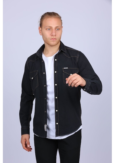 Tousus Slim Fit Western Kot Erkek Gömlek Slm-2016-tss Siyah