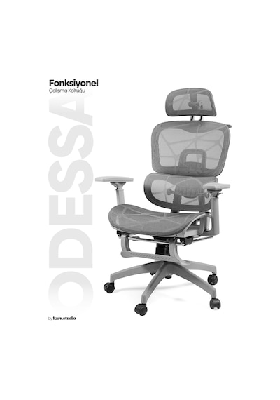 Karr Office Odessa Fonksiyonel Çalışma Koltuğu Gri