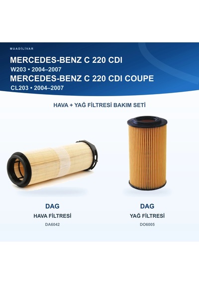 Mercedes Benz C W203 / Mercedes Benz C Cl203 Hava+yağ Filtre Bakım Seti