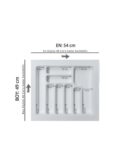 Starax 60 Cm Beyaz Plastik Kaşıklık 8 Gözlü 54x49 Cm S-2287-wp Çok Renkli