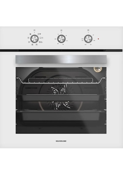 Silverline BO6503W01 - CS5335W01 -  3490 Oslo Beyaz Cam Ankastre Set