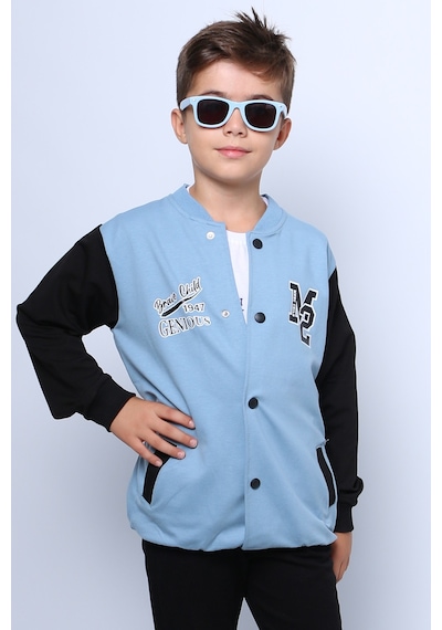Hçm Erkek Çocuk Kolej Ceket Tshirt 2 Li Takım Baskılı Çıtçıtlı C46 Açık Mavi Hçm Erkek Çocuk Kolej Ceket Tshirt 2 Li Takım Baskılı Çıtçıtlı C46 Açık Mavi