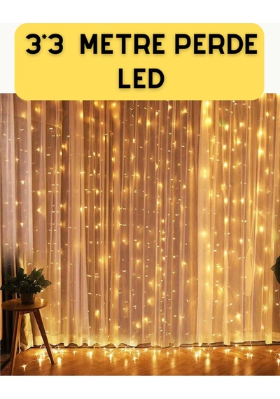 Şelale Tasarımlı Perde Led Düğün Ve Özel Gün Işıkları - Sarı