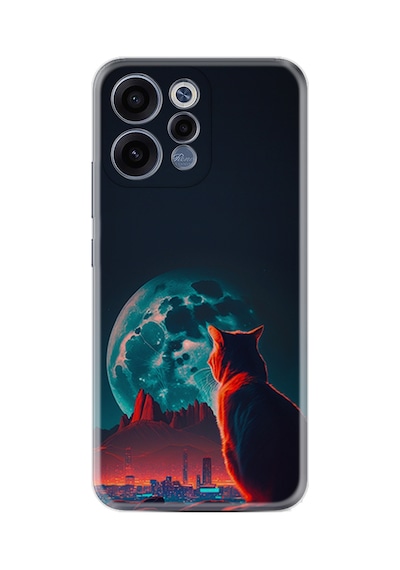 Oppo Reno 15 / 15f 5g Kılıf Boutique Baskılı Resimli Dalgın Kedi Pcode -074