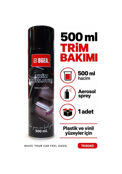 Bgea Trim Parlatıcı Sprey 500 Ml Plastik Ve Vinil Yüzey Bakımı Trim Polisher