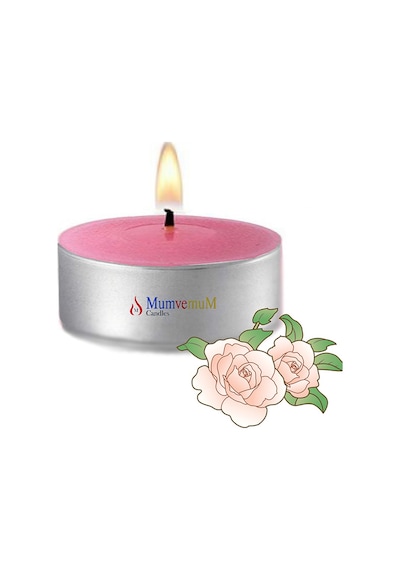 100 Lu Gül Kokulu Pembe Tealight Mum
