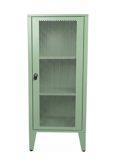Alfafonet Ziglat Serisi Kilitli Metal Home Office Dolabı %70 Perfore Kapaklı Yeşil Ral 6018 450x1050x450 Mm