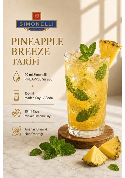 Simonelli Ananas Aromalı Kahve ve Kokteyl Şurubu 700 ML + Pompa