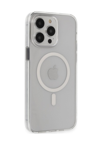 Apple Uyumlu iPhone 15 Pro Max Uyumlu Kılıf Tron Şeffaf Magsafe Kapak - Şeffaf
